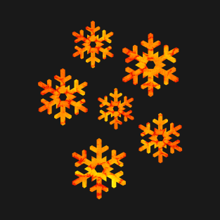 Watercolor Snowflakes (Orange-Yellow) T-Shirt