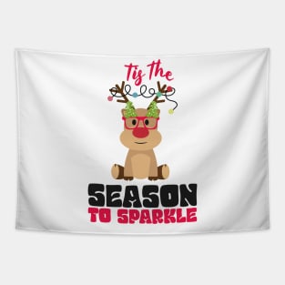 Tis The Season To Sparkle Funny Christmas Girl Gift Tapestry