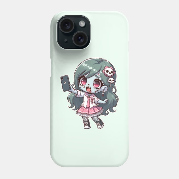 Kawaii Zombie Selfie Girl Phone Case by DesignDinamique