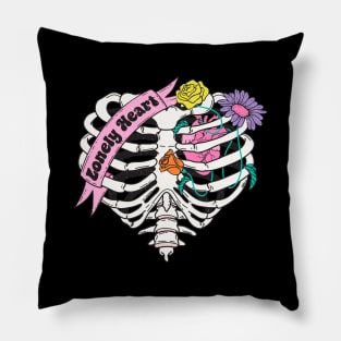 Lonely Heart Skeleton Heart Anti Love Anti Valentines Day Pillow