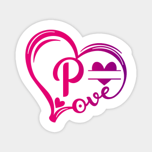 letter p monogram in the shape of love Magnet