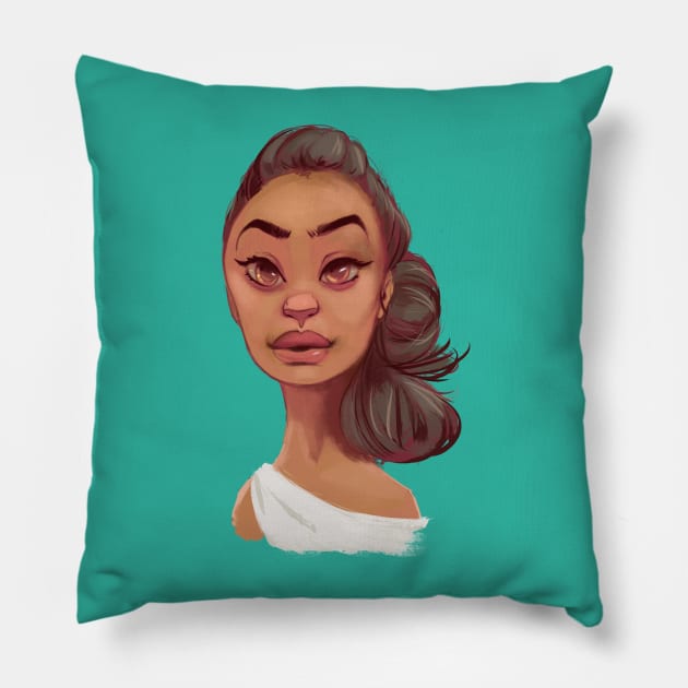 Beauty girl Pillow by RamonMascaros