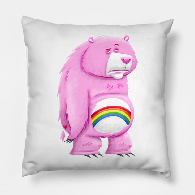 80s toys - Couldn't Care Less Bear Pillow by Xander13