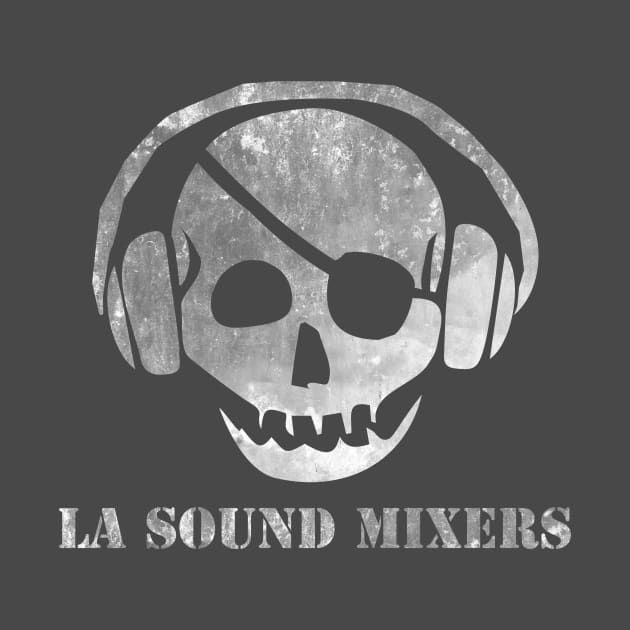 Distressed White Skully on color by LA Sound Mixers