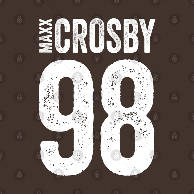 Maxx Crosby 98 - Text Style White Font by jorinde winter designs