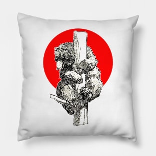 American bear perched on a tree trunk Pillow