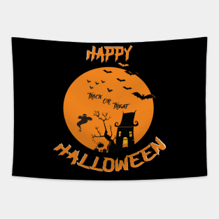 Haunted House Ghost Bat Trick Treat Gravestone RIP. Tapestry