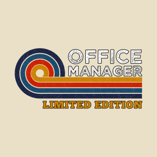 Funny Retro Vintage Sunset Office Manager Design  Gift Ideas Humor T-Shirt