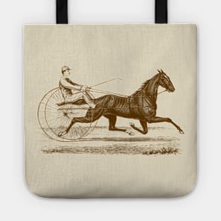 Harness Racing Horse Vintage Illustration Tote