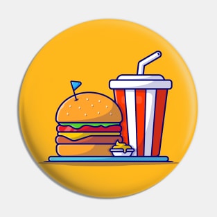 Burger And Soda Cartoon Vector Icon Illustration (9) Pin