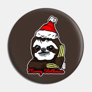 Merry Slothmas - Funny and Cute Christmas Sloth Pin