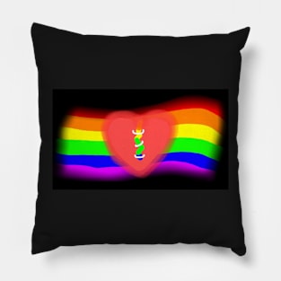 Rainbow Heart Stitches Pillow