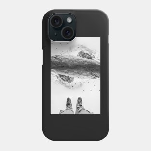 Eagle Mountain black and white photo manipulation illustration Phone Case