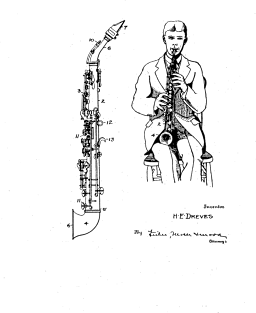 saxophone vintage patent drawing Magnet