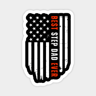 Best Step Dad Ever American Flag Stepfather Father's Day Magnet