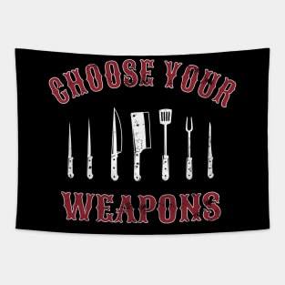 Grill Barbeque Weapons Tapestry