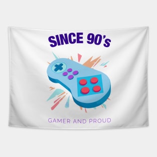 Since 90s Gamer and Proud - Gamer gift - Retro Videogame Tapestry