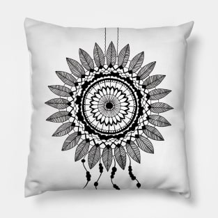 Black and White Dreamcatcher Pillow