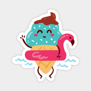 Summer Cute Kawaii Design Ice-cream Magnet