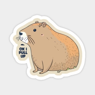 Capybara Capybara Capybara Ok I Pull Up Magnet