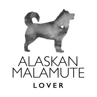 Alaskan Malamute Dog Lover Gift - Ink Effect Silhouette T-Shirt