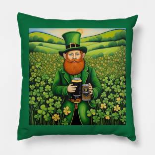 Folk Art Leprechaun Pillow