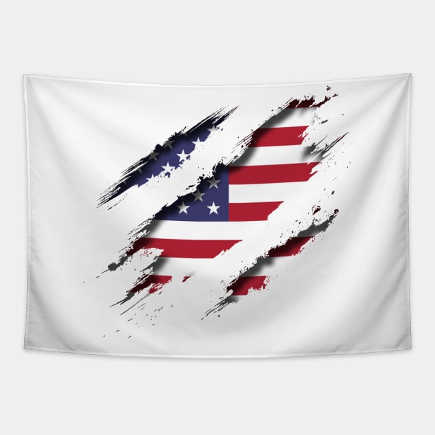 United States of America Shredding Tapestry by blackcheetah