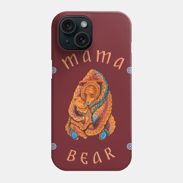 Mama Bear Design, Brown Bear with Cub Phone Case by FreeSpiritMeg