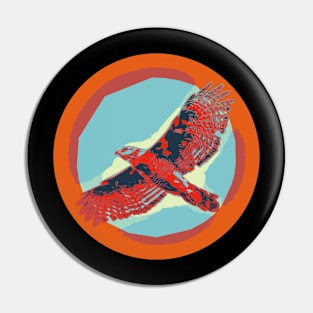 Red shoulder hawk flight Pin