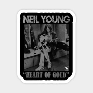 Neil Young Black - Heart Of Golde Vintage Magnet