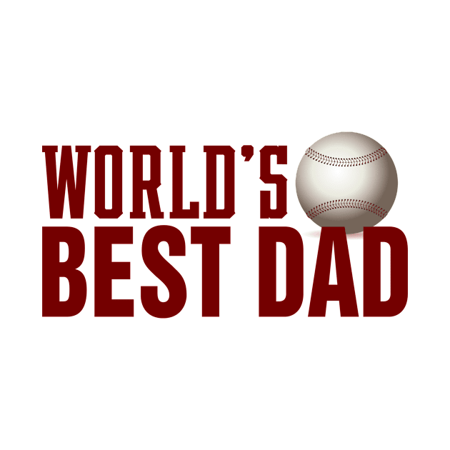 Simple World's Best Dad Typography Baseball by Jasmine Anderson