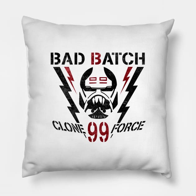 Bad Batch #Cloneforce99 Logo Pillow by Galactee 99