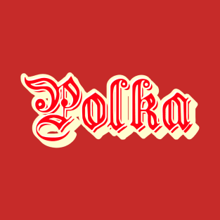 Polka Old Style Lettering Red and Cream T-Shirt