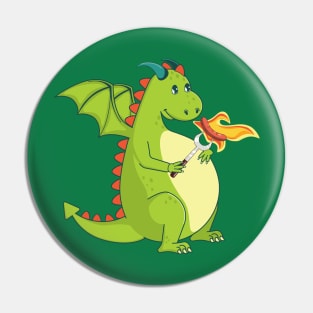 Green dragon with grilled sausage Pin