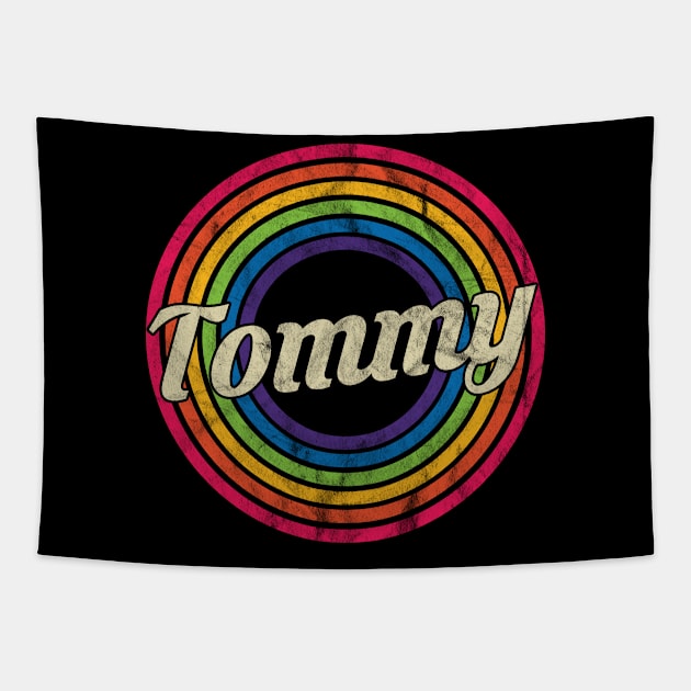 Tommy - Retro Rainbow Faded-Style Tapestry by MaydenArt