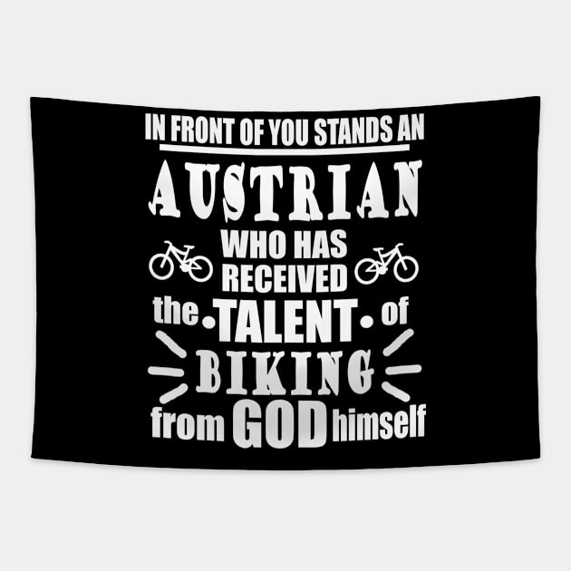 Austria Downhill Biking Cycling Mountain Bike Tour Tapestry by FindYourFavouriteDesign