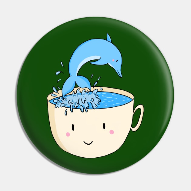 Dolphin Swimming In A Cup Of Tea Pin by Lizzamour