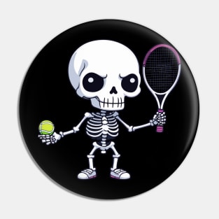 Halloween Tennis Skeleton Pin