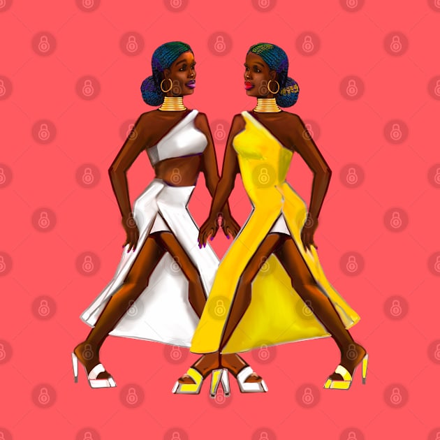 The best Gifts for black women 2022 Black is beautiful Afro queen sisters on the catwalk- women of Color, women of colour, by Artonmytee