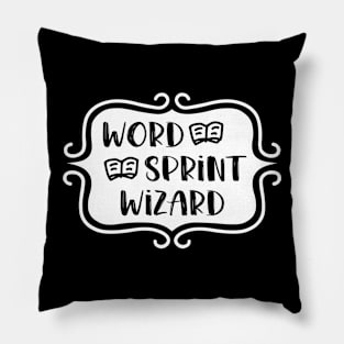 Word Sprint Wizard - Retro Writing Typography Pillow