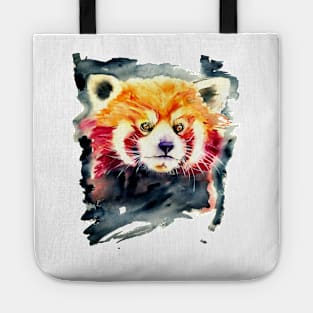 Red panda watercolor Tote