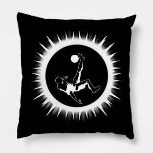 Solar Eclipse 2024 Soccer Player Overhead Kick Pillow