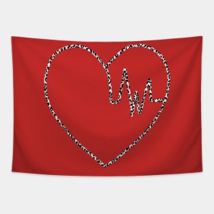 Cheetah Print Pattern Heartbeat Heart Tapestry