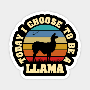 I like Llama Funny vintage lover Today I choose to be a Llama Magnet