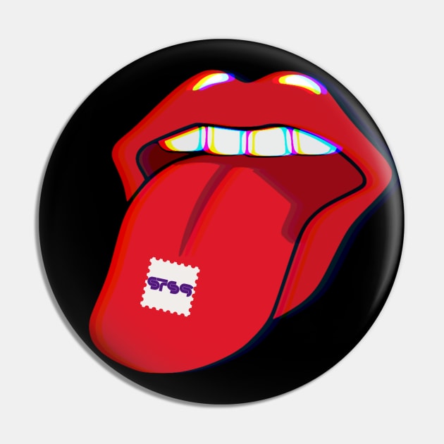 STS9 Acid Tab Trippy Tongue Pin by GypsyBluegrassDesigns