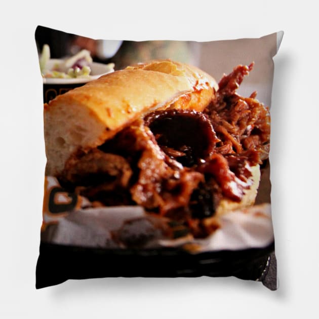 BBQ Beef Brisket Sandwich Pillow by Bravuramedia