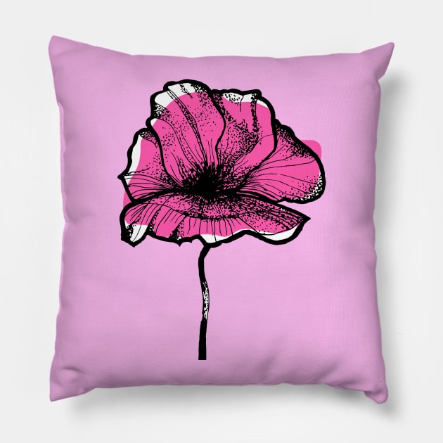 Pink poppy Pillow by gyufyka