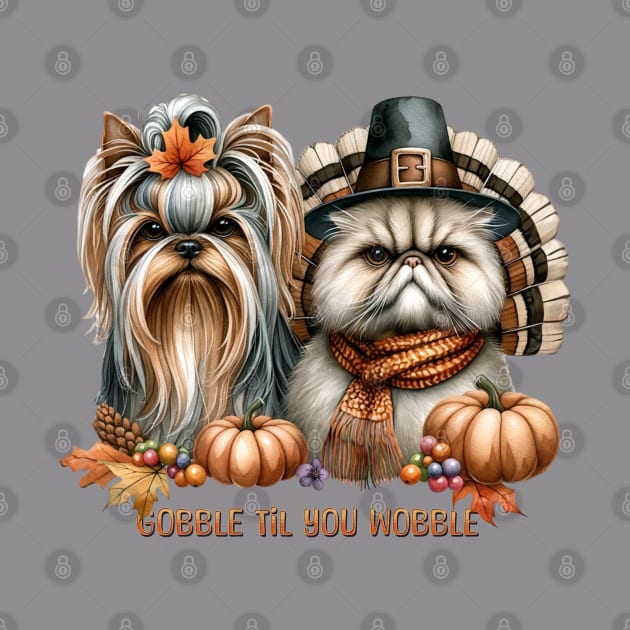 Thanksgiving Dog and Cat Pumpkin Fall Season by Tintedturtles