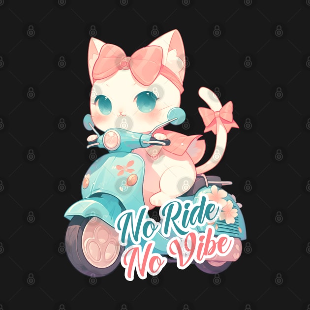 Kawaii cat riding scooter by AestheticsArt81