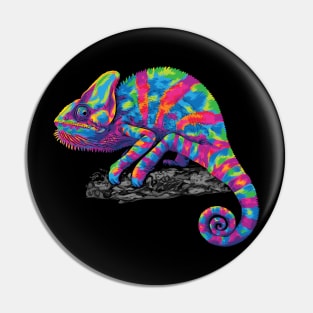 Rainbow Chameleon Pin